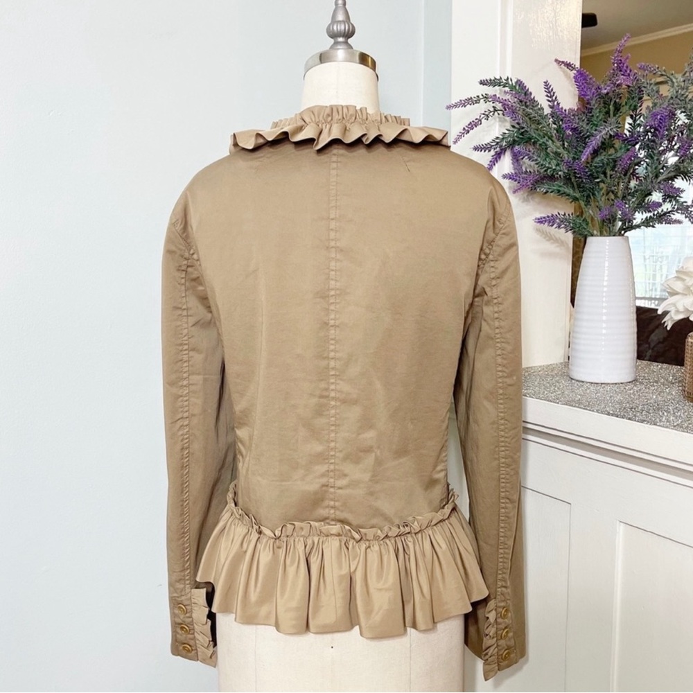 J.Crew Ruffle Chino Jacket Tan Khaki Large 12